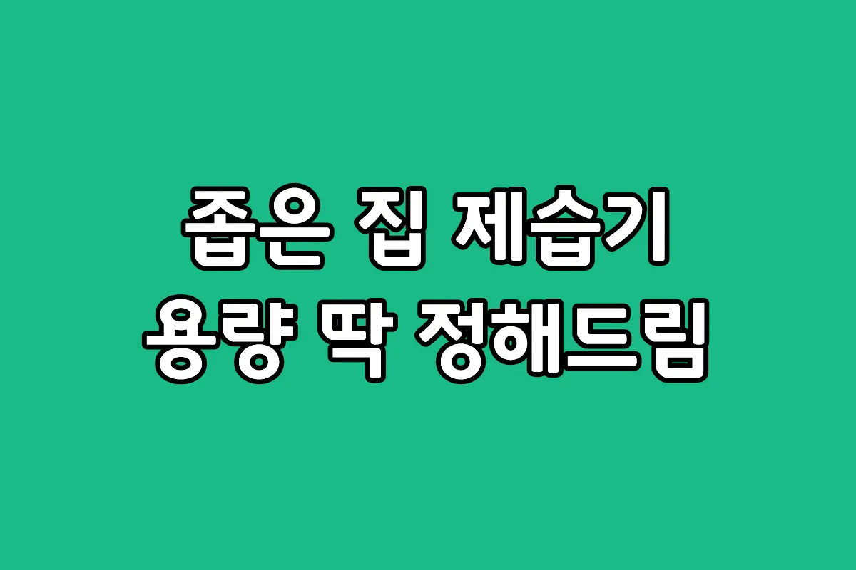 소형 아파트 구조에 맞는 제습기 용량 10L 16L 비교 이미지