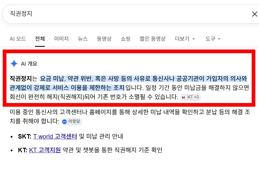 할부금 남은 폰 당근 거래 시 불이익인 직권정지 뜻 설명