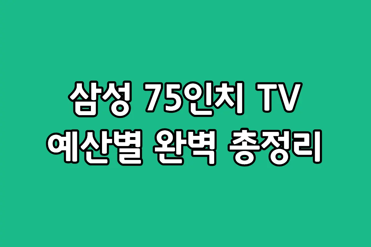 삼성 75인치 TV 모델명 확인법 및 예산별 라인업 비교 표